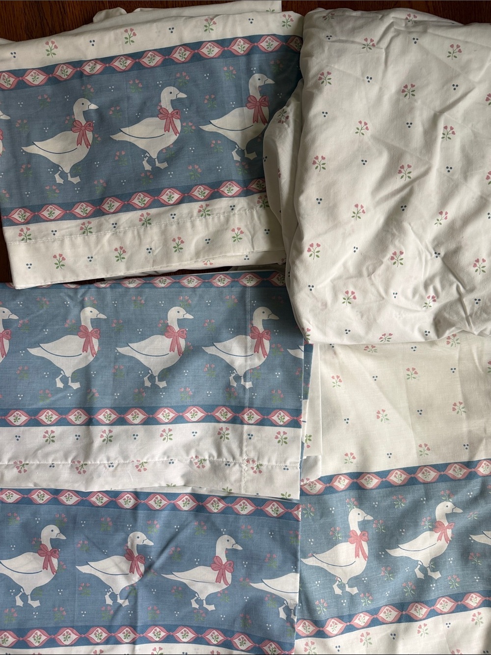 Vintage Country Goose RARE King Sheet Set 1980s Sears and Roebuck